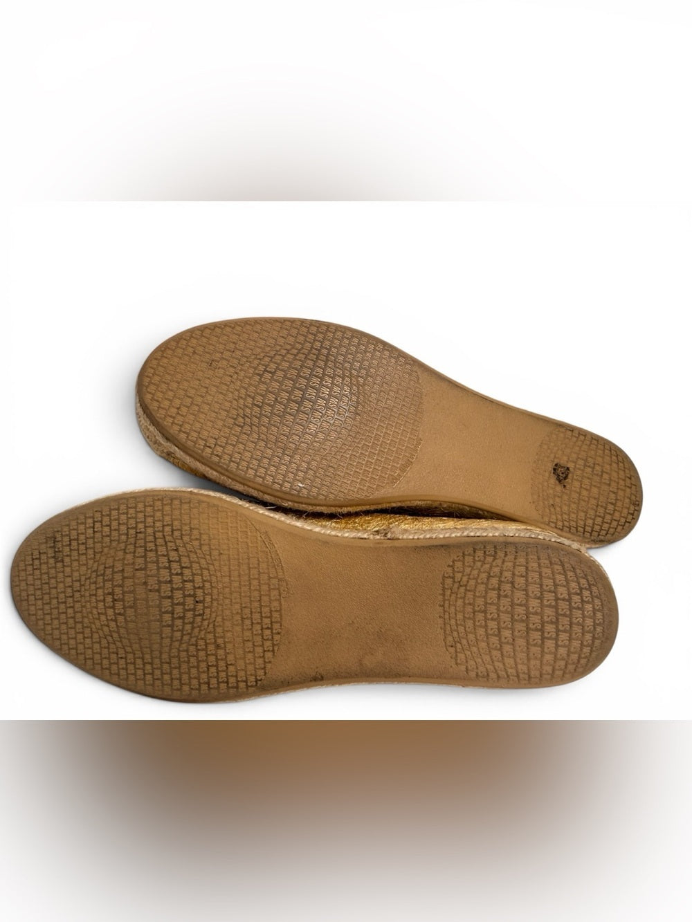 Stuart Weitzman Gold Leather Espadrille Flats Women's Size 8 Metallic Shoes - view 8