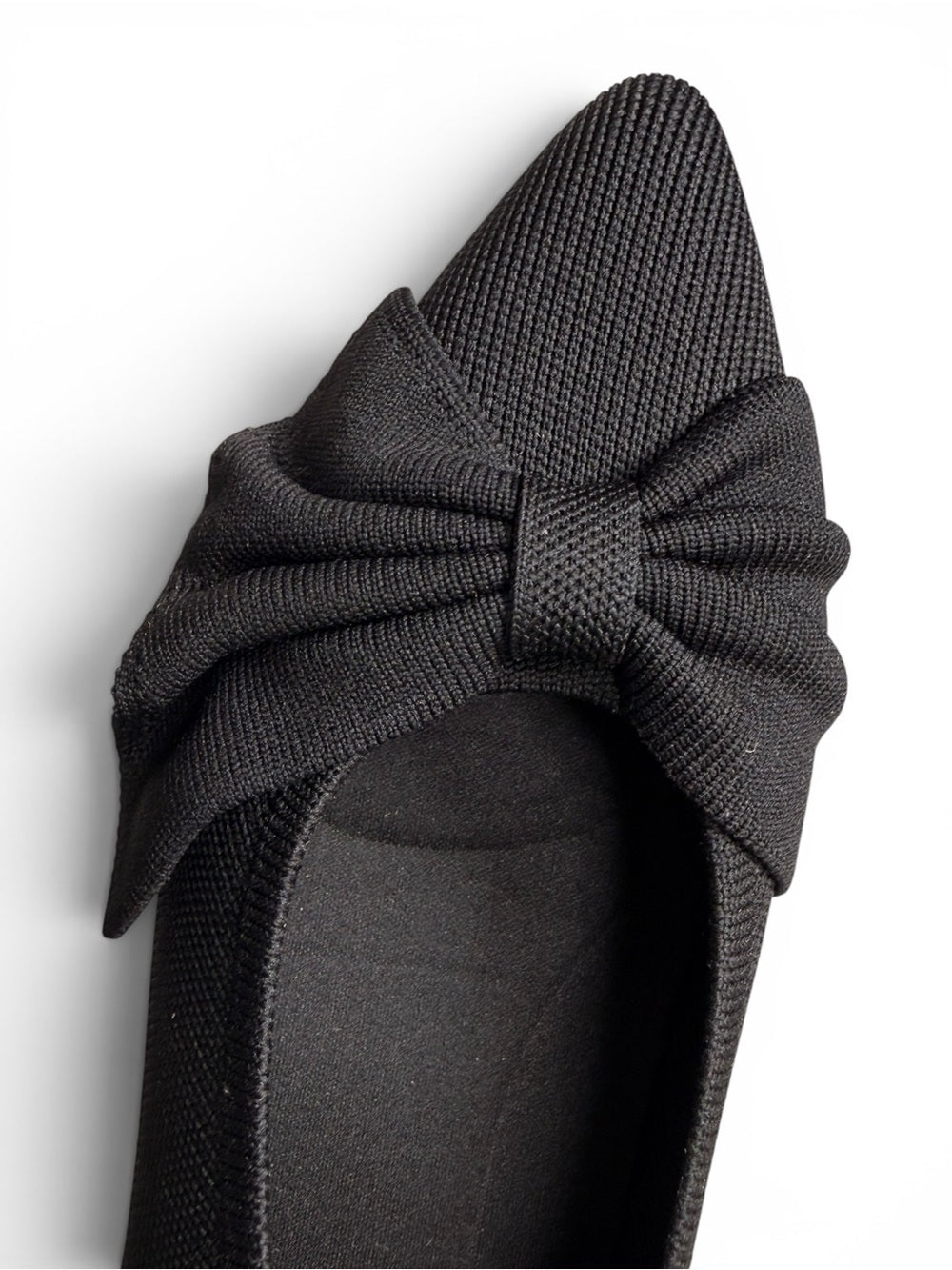 VIVAIA Black Pointed Toe Bow Azura Flats Women's US 8.5 Washable Knit Slip On - view 6