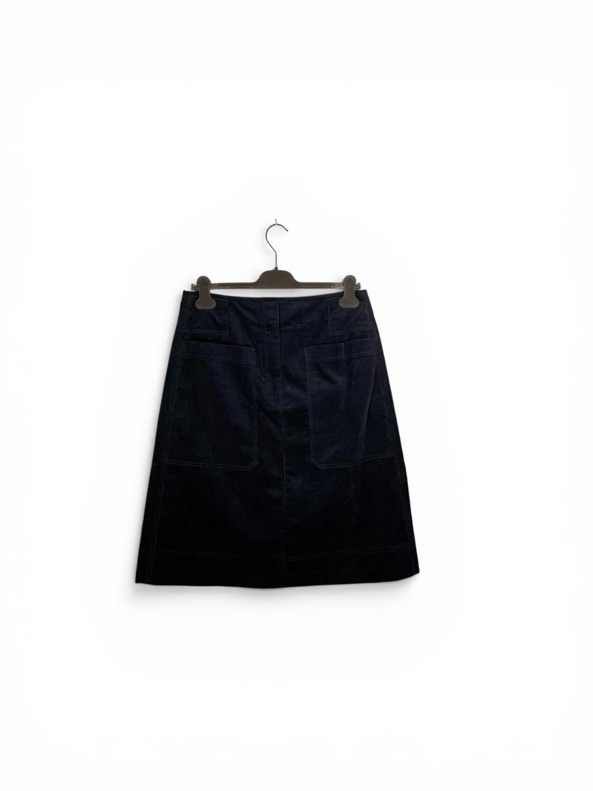 ME+EM Women’s Size US 8 Navy Blue Corduroy A-Line Mini Skirt Cotton Lined UK 12 - view 8