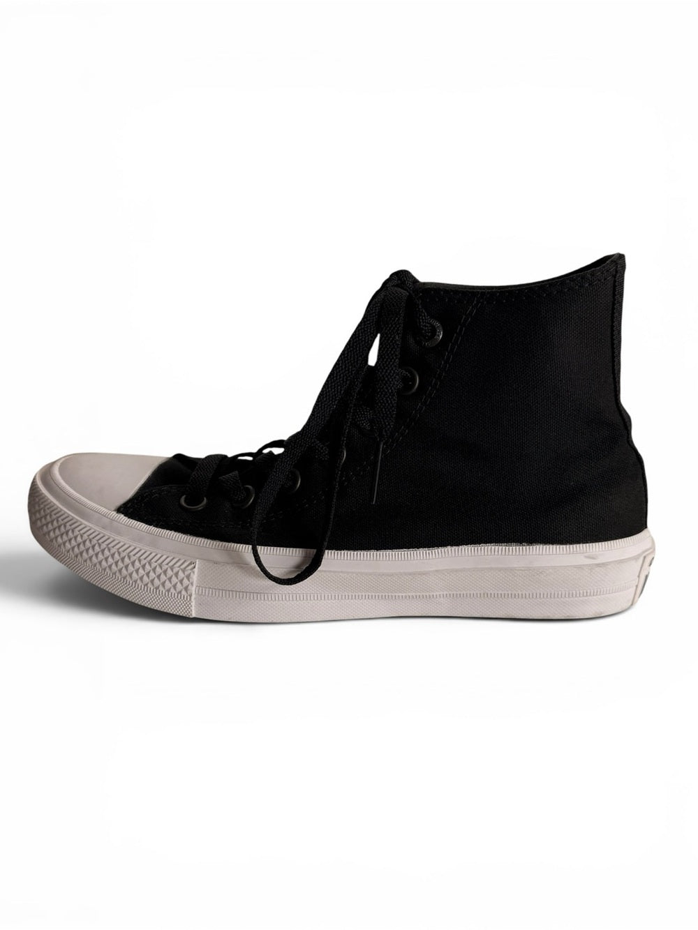 Converse Black High-Top Canvas Sneakers with White Toe - view 3