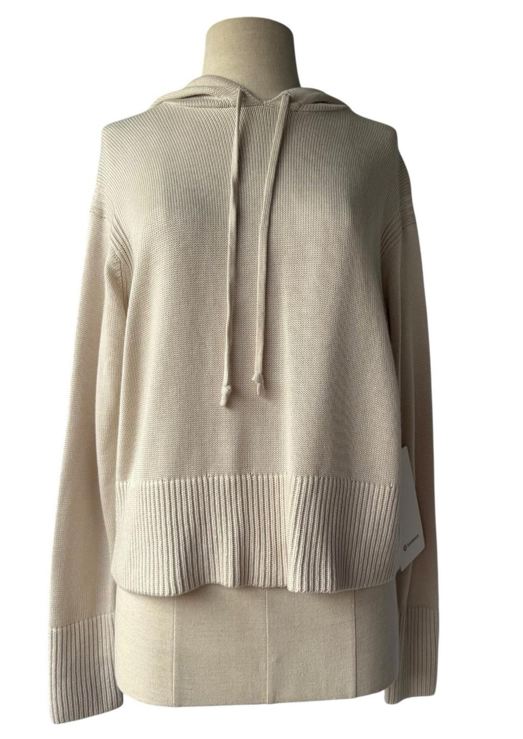 Lululemon Women’s Double Knit Sweater Hoodie White Opal Beige Knit Size XS/S NWT - view 8