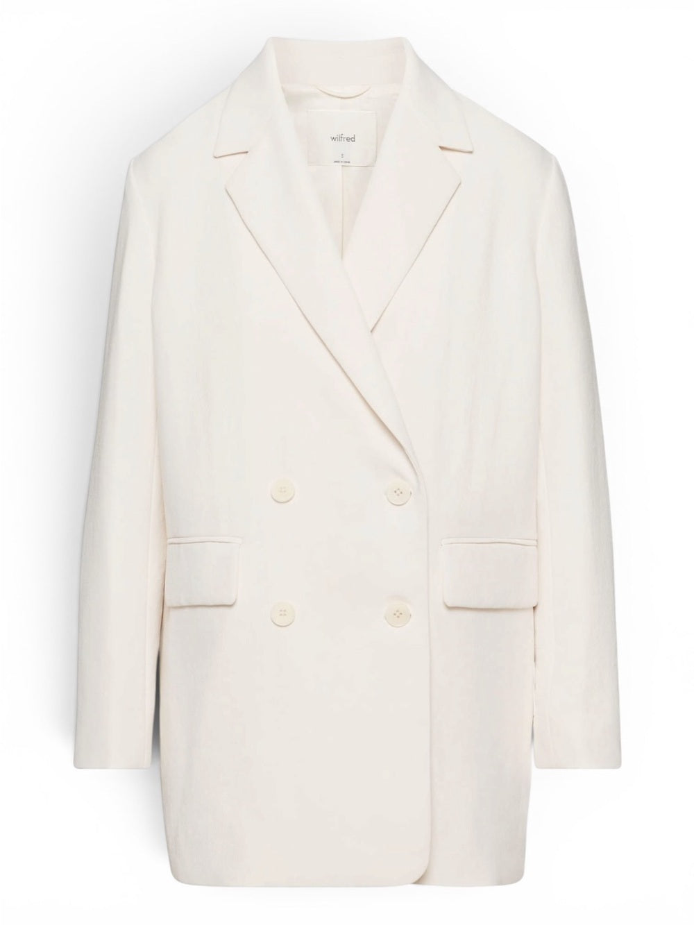 Aritzia Wilfred Cherrelle Blazer Light Birch Ivory Crepette Jacket Medium Coat - view 6