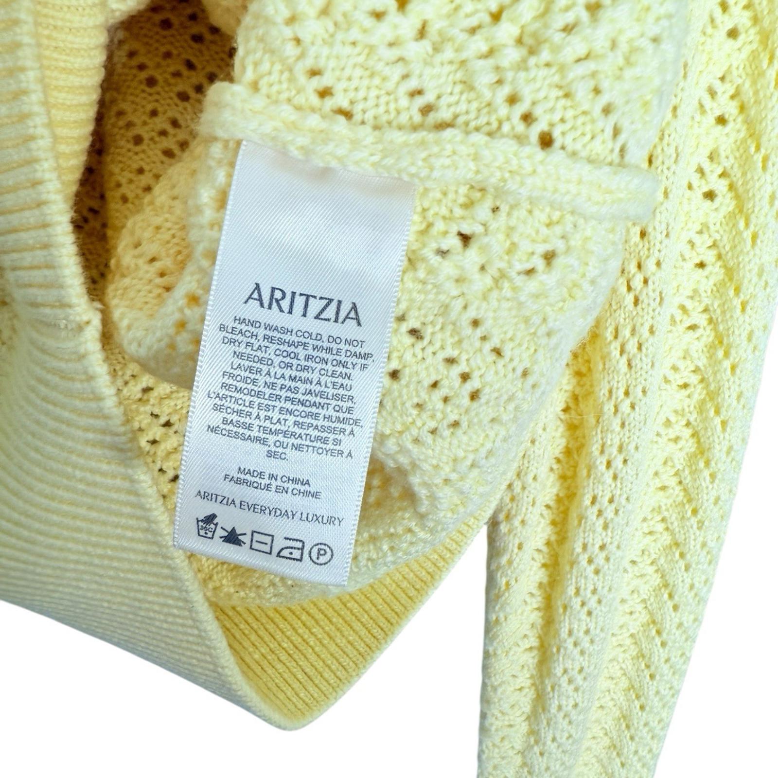 Wilfred Arbor Sweater XS Yellow Merino Wool Cable Knit Crewneck Women’s Aritzia - view 8