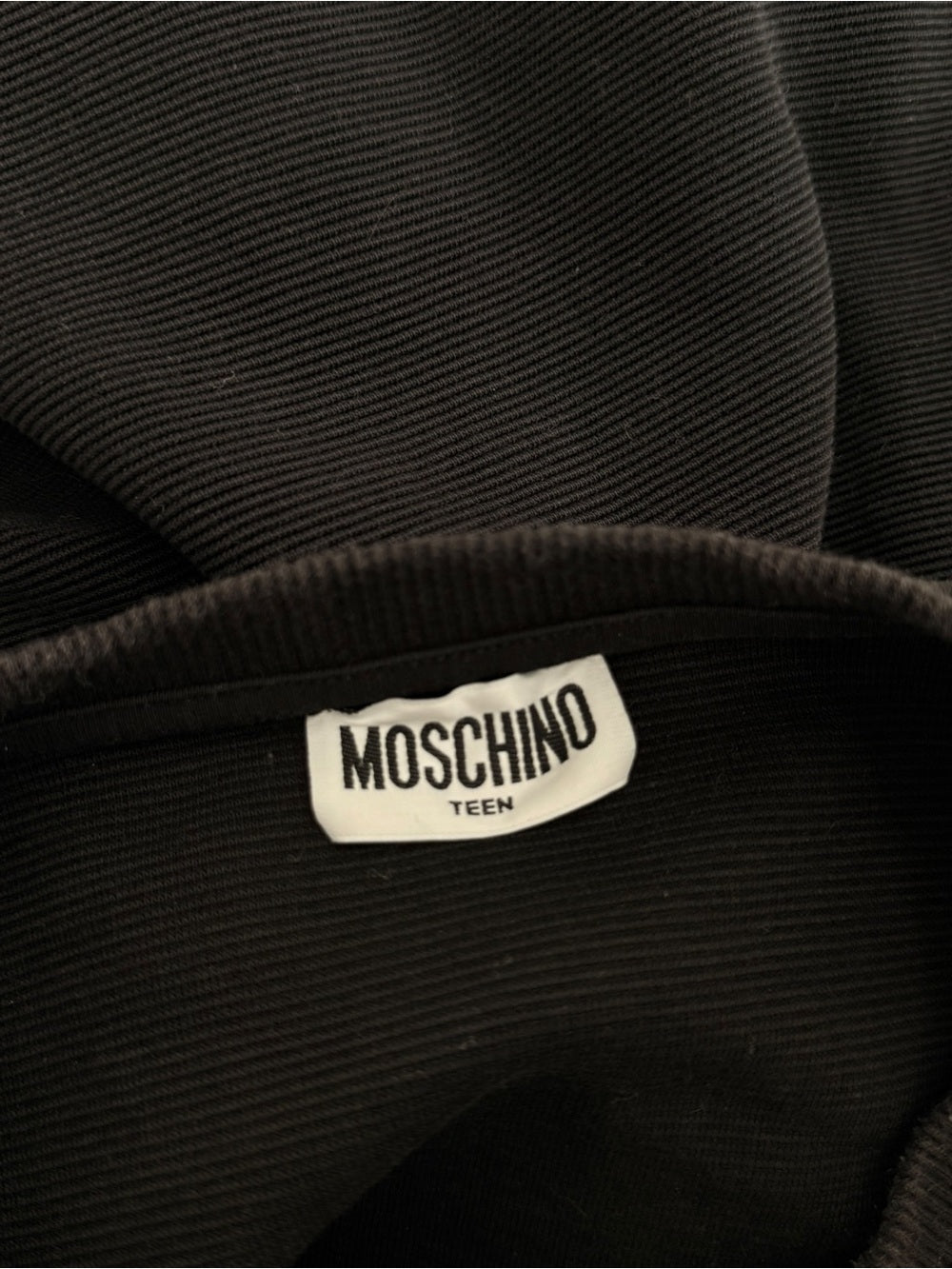 Moschino Logo Sweatshirt Teddybear Patch Zip Pocket Black Women's XS Small Shirt - view 5