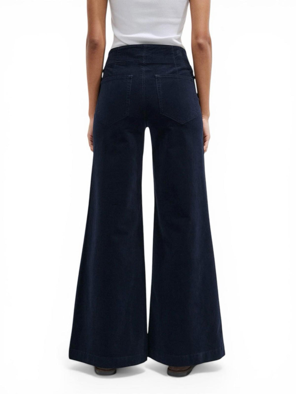 ME+EM Travel Palazzo Pant Navy Italian Cord Women's US 10 UK 14 SS25 Wide Leg - view 3