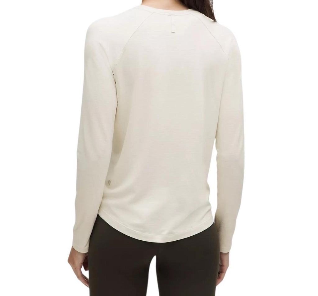 Lululemon Women Light Ivory License to Train Classic Fit Long Sleeve Shirt US8 M - view 3