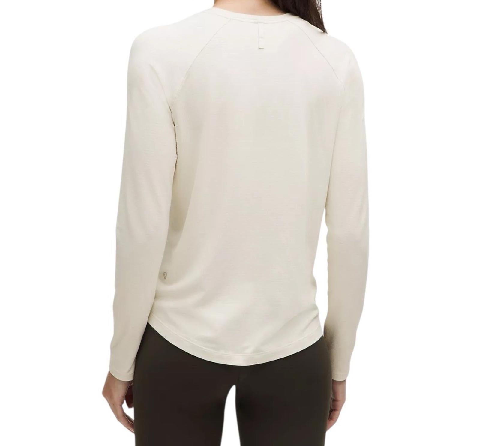 Lululemon Women Light Ivory License to Train Classic Fit Long Sleeve Shirt US8 M - view 3