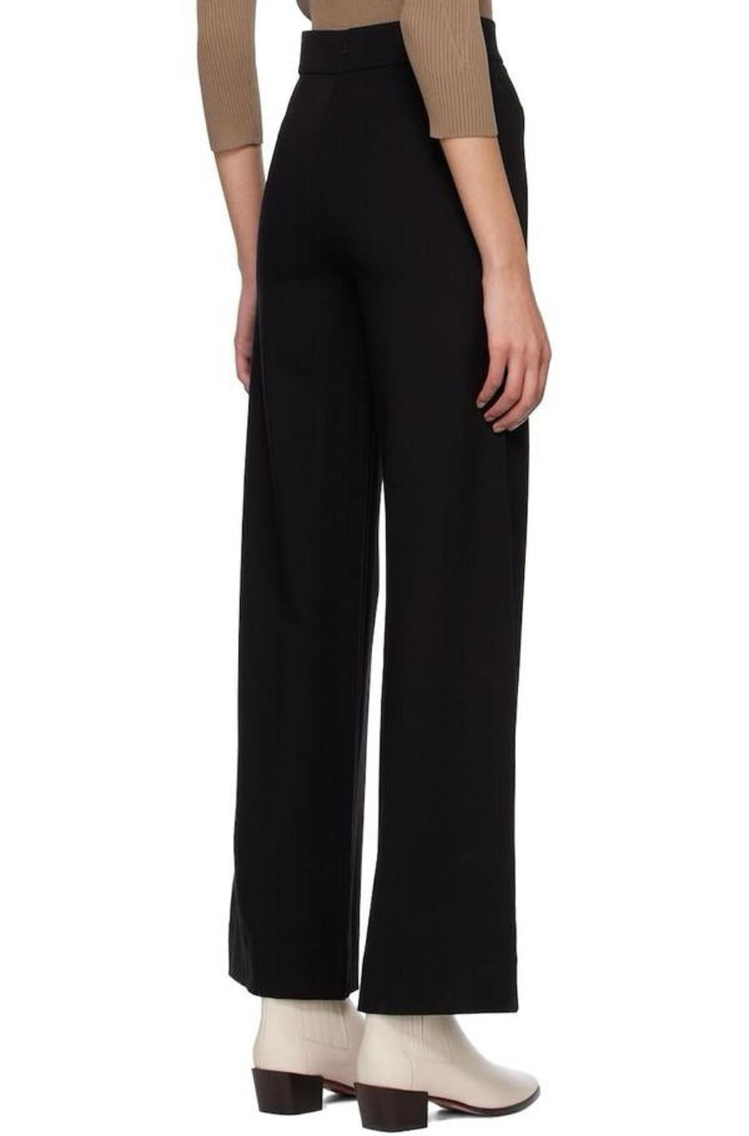 Rag & Bone Lily Trouser Women’s Medium Black 100% Wool Wide Leg High Rise Pants - view 3