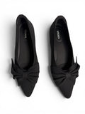 VIVAIA Black Pointed Toe Bow Azura Flats Women's US 8.5 Washable Knit Slip On - view 2