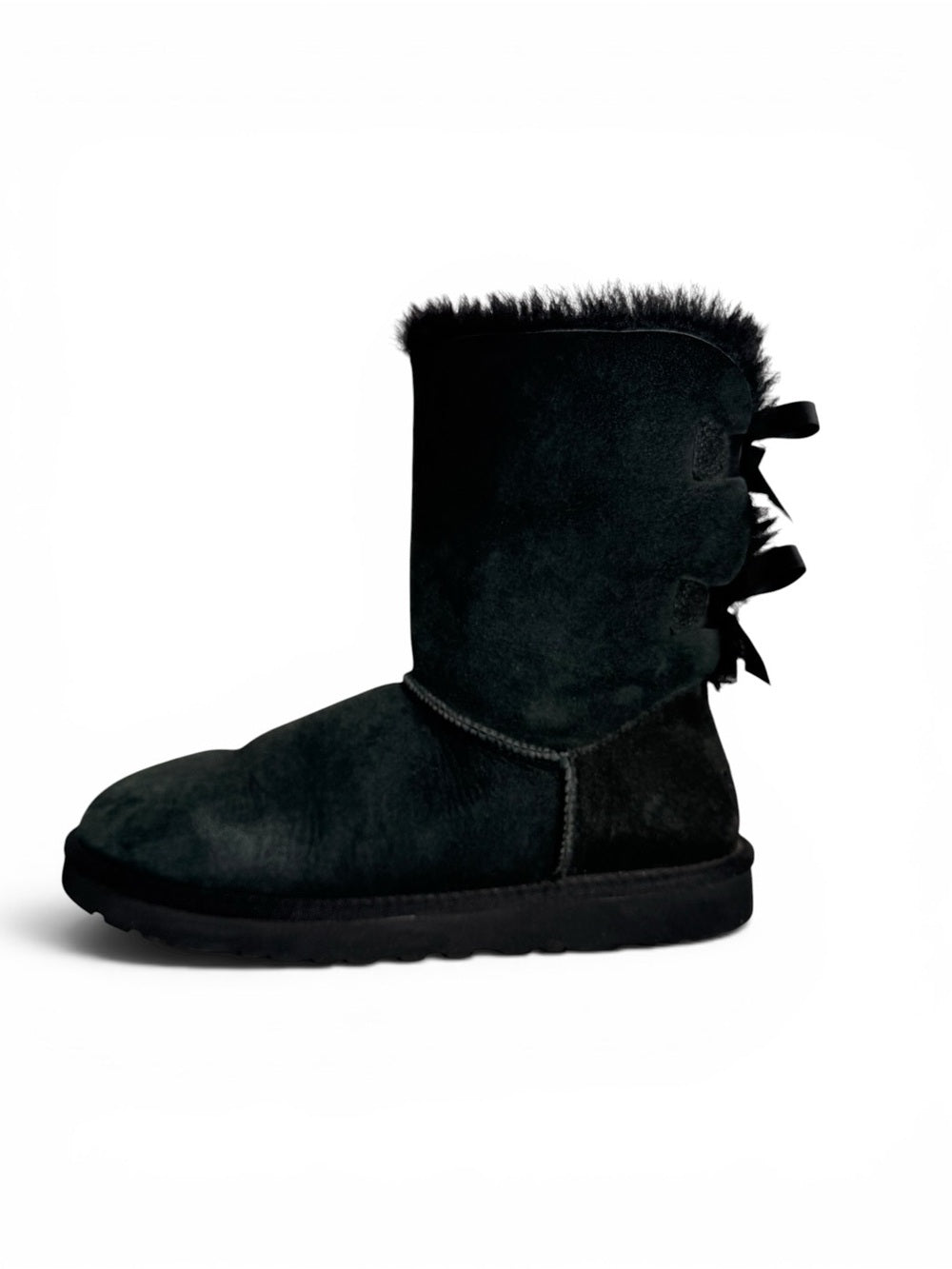 UGG Australia Bailey Bow II Black Sheepskin Boots Women's US 8 EU 39 Lace Up - view 7