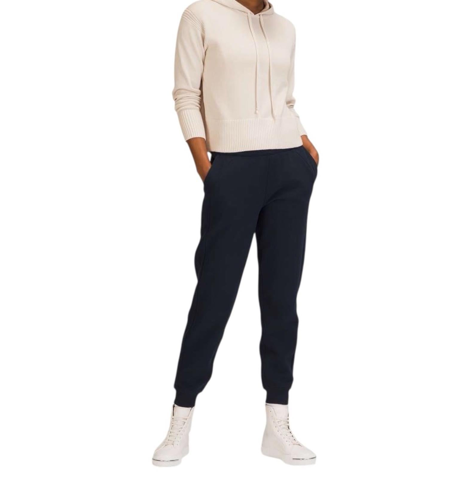 Lululemon Women’s Double Knit Sweater Hoodie White Opal Beige Knit Size XS/S NWT - view 2