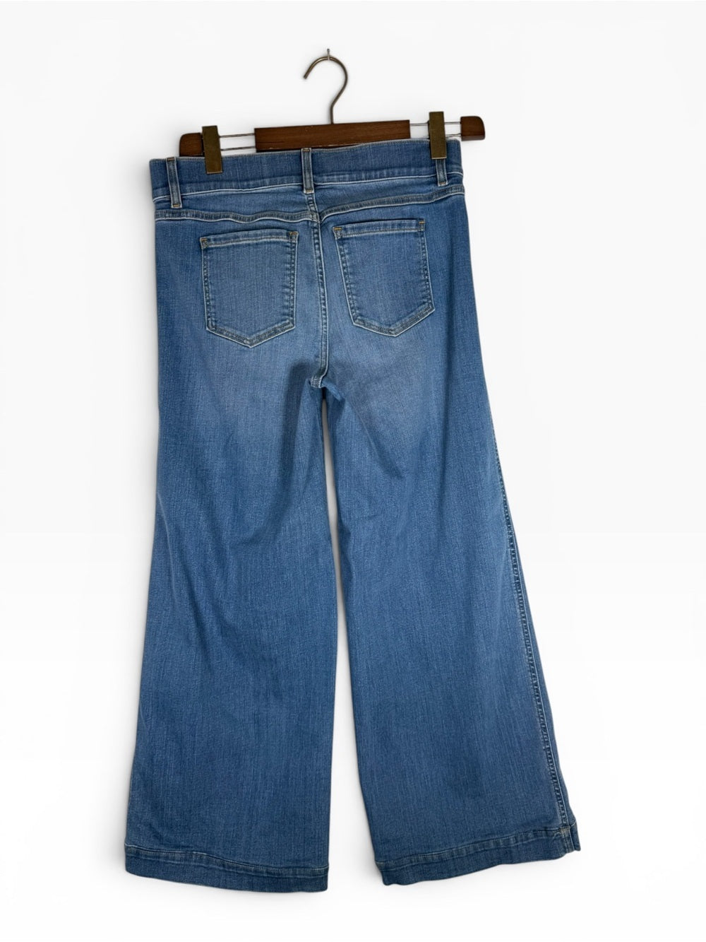 Spanx Petite Wide Leg Jeans Women's M Medium Vintage Indigo Pull-On High Rise - view 8