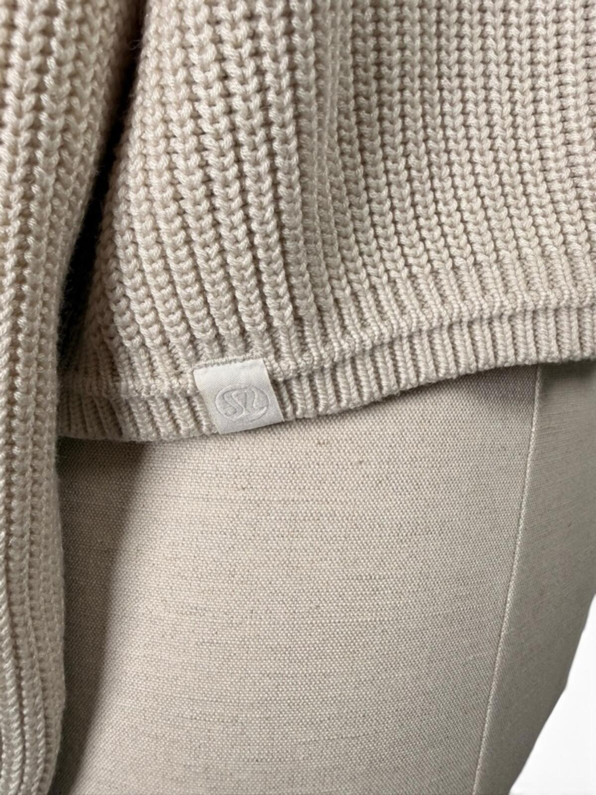 Lululemon Ribbed Turtleneck Sweater Cashlu Knit Cream Relaxed Fit - view 10