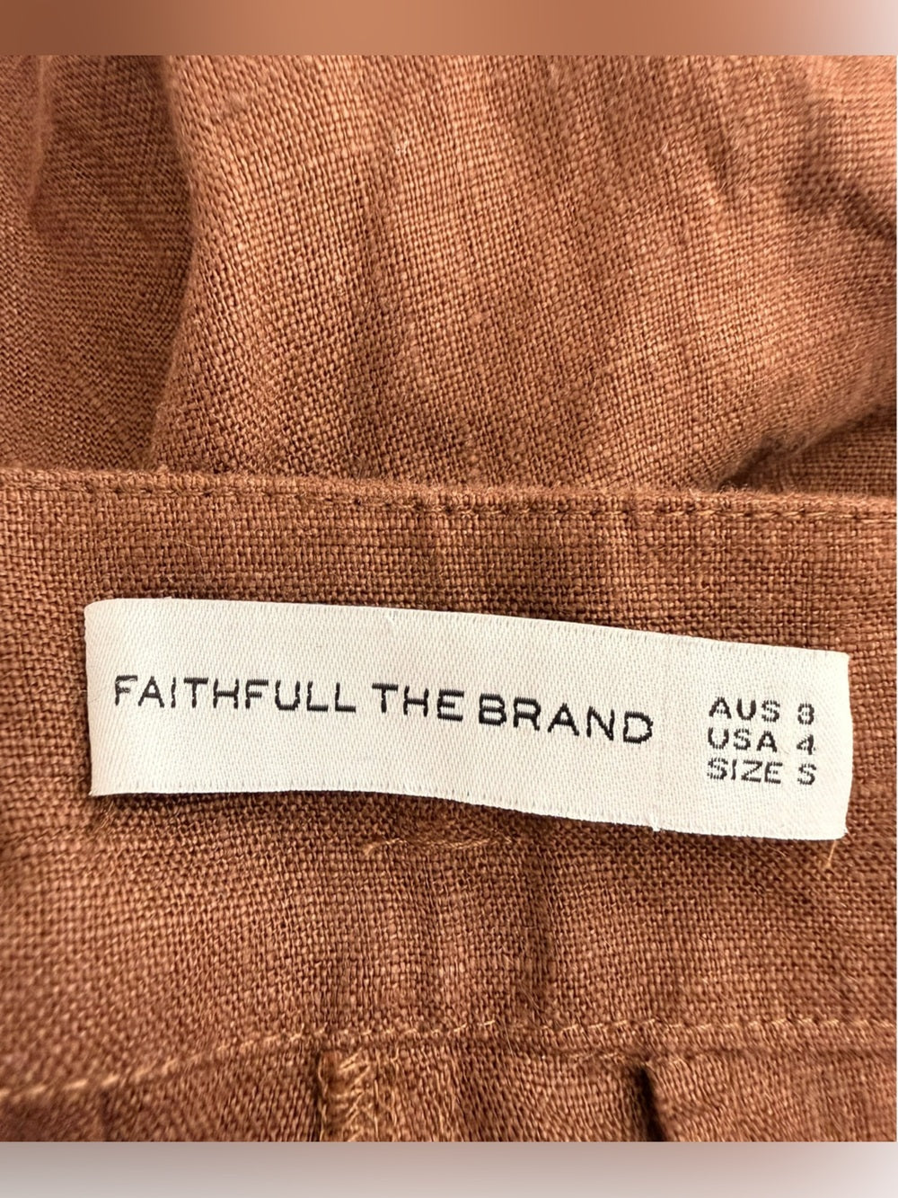 Faithfull The Brand Relais Linen Cargo Pants Brown Size S 100% Linen - view 5