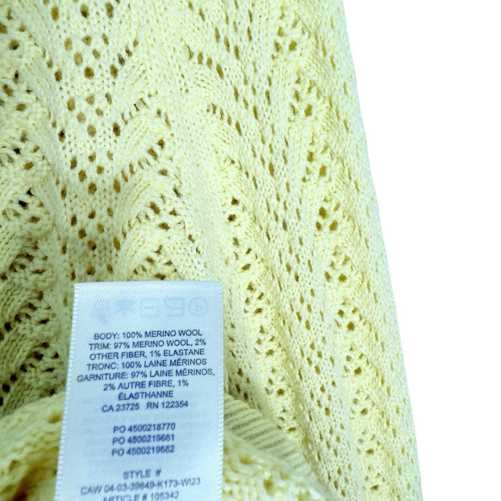 Wilfred Arbor Sweater XS Yellow Merino Wool Cable Knit Crewneck Women’s Aritzia - view 9