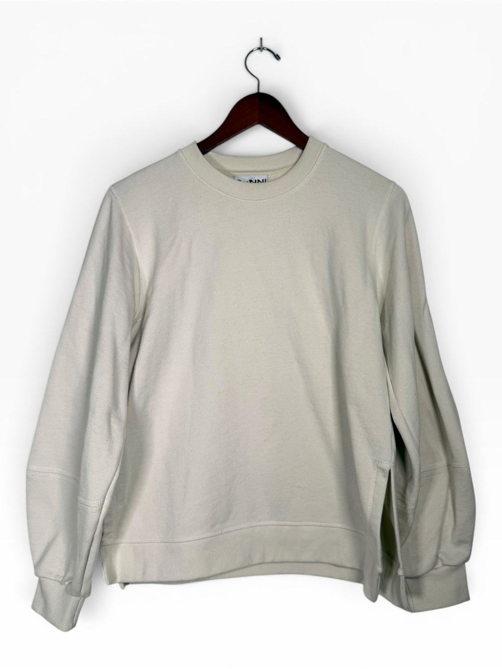 GANNI Software IV Organic Cotton Sweatshirt Cream Size Medium Women’s Sweater - view 7