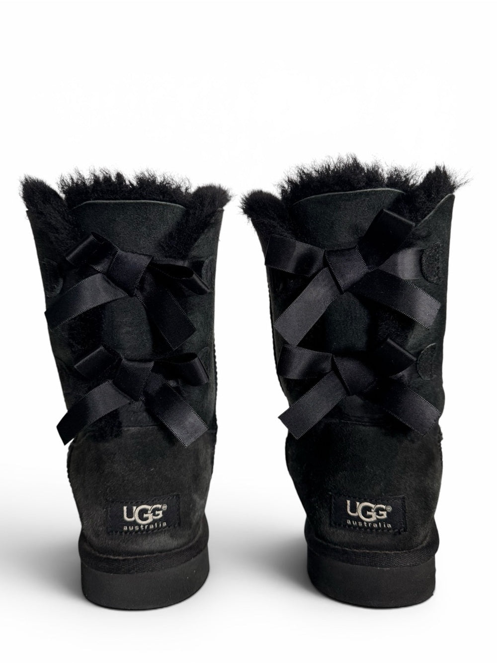 UGG Australia Bailey Bow II Black Sheepskin Boots Women's US 8 EU 39 Lace Up - view 8