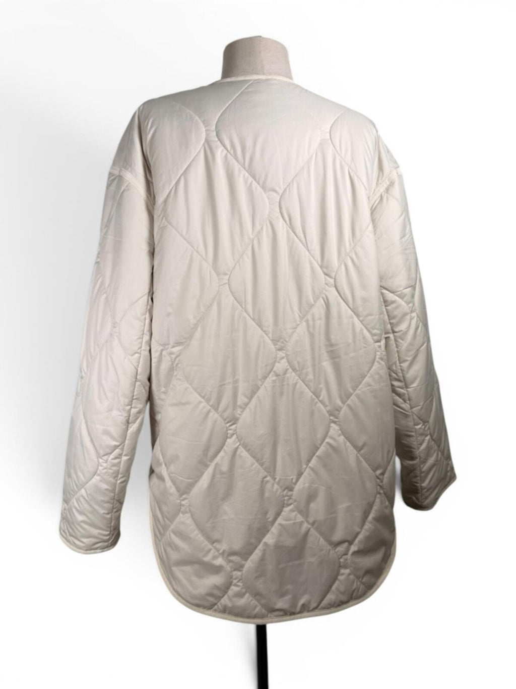 Lululemon Quilted Insulated Jacket Womens Small Beige Snap Front LW4CNBS - view 8