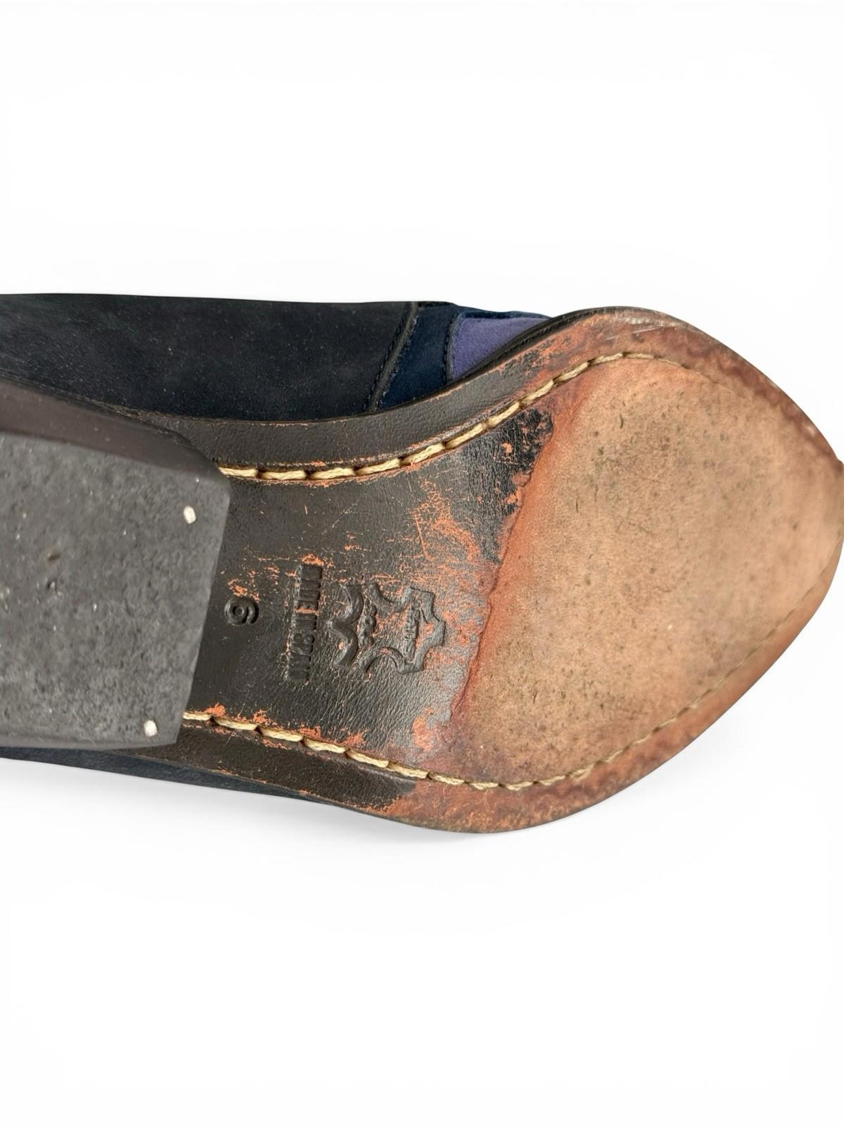 Guess Leather Western Ankle Boots Blue Two Tone Slip On Womens US6 Vintage Shoes - view 9