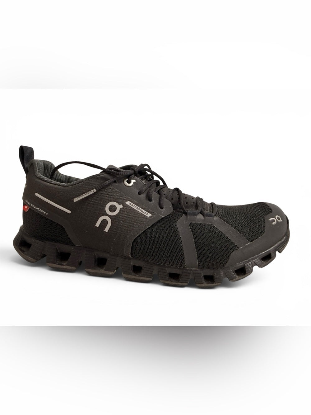 On Running Cloud Waterproof Black Running Shoes Women's 8.5 Swiss Engineered