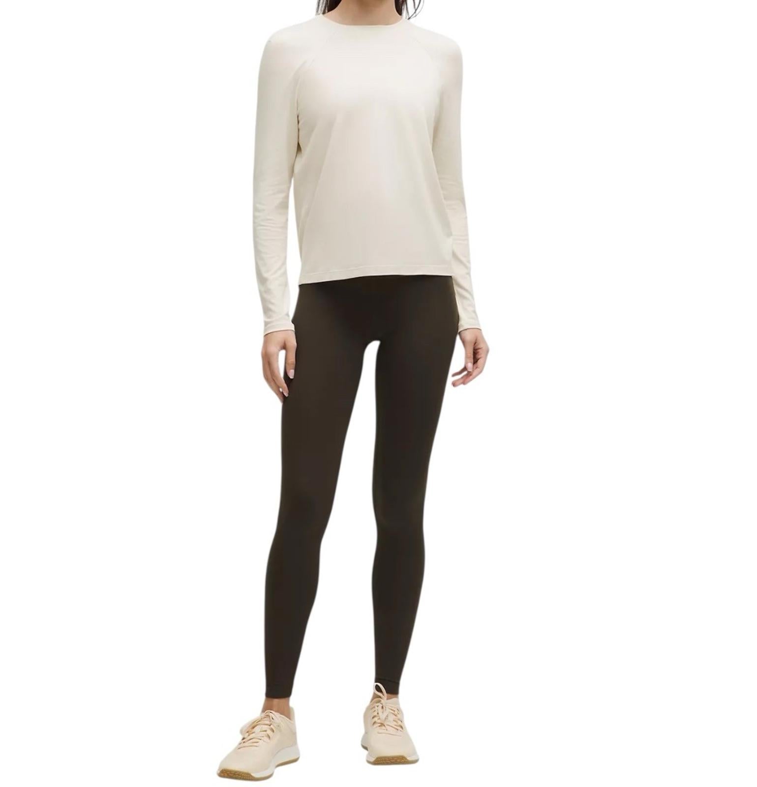 Lululemon Women Light Ivory License to Train Classic Fit Long Sleeve Shirt US8 M - view 2