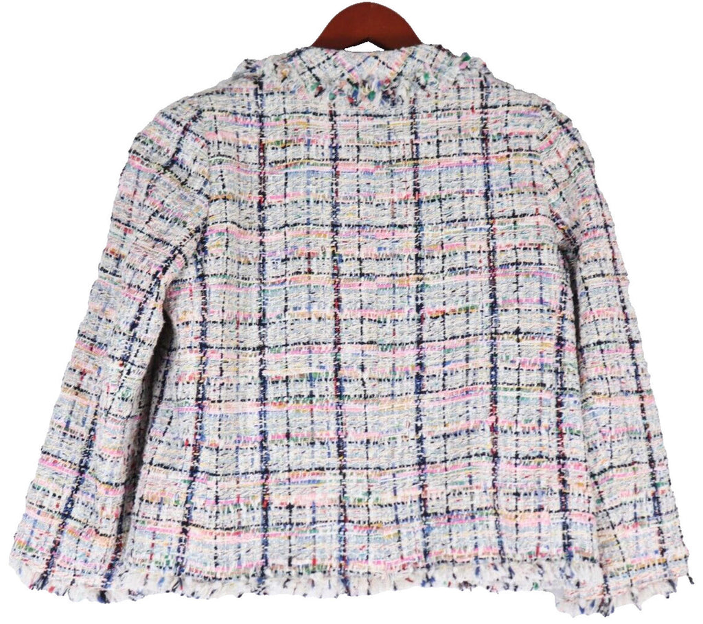 Edward Achour Paris Womens Size 44 Multicolor Tweed Blazer Crystal Button Jacket - view 7