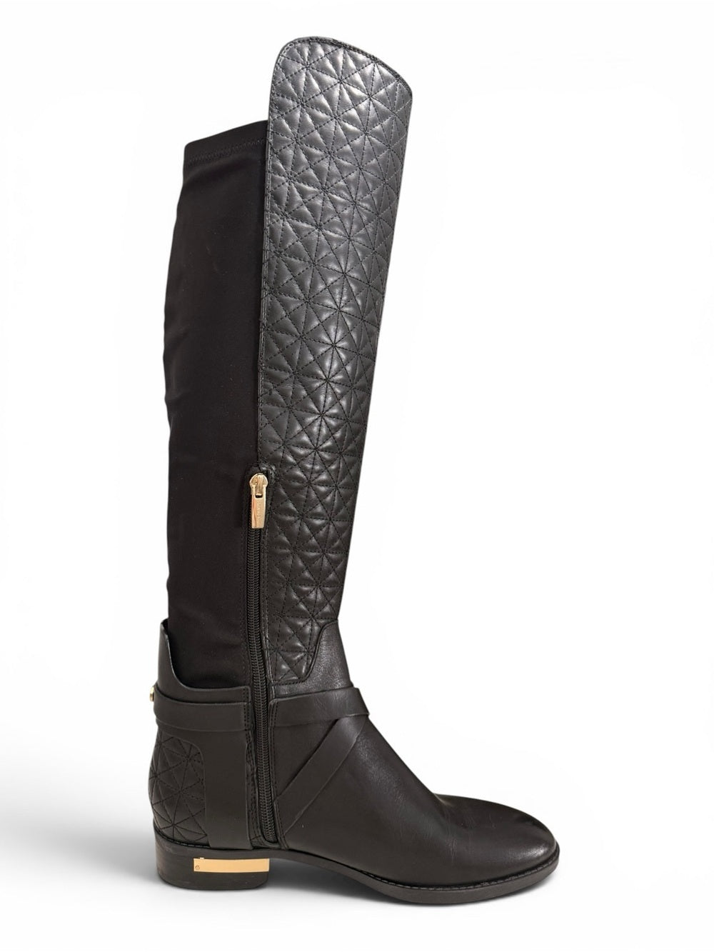 Vince Camuto Patira Over Knee Riding Boots Black Quilted Stretch Women's 8 - view 2