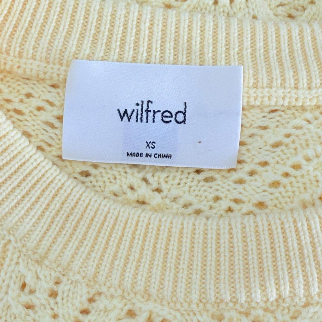 Wilfred Arbor Sweater XS Yellow Merino Wool Cable Knit Crewneck Women’s Aritzia - view 10