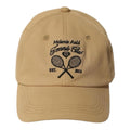 Melanie Auld Tennis Club Embroidered Cotton Baseball Cap Tan Adjustable Strap