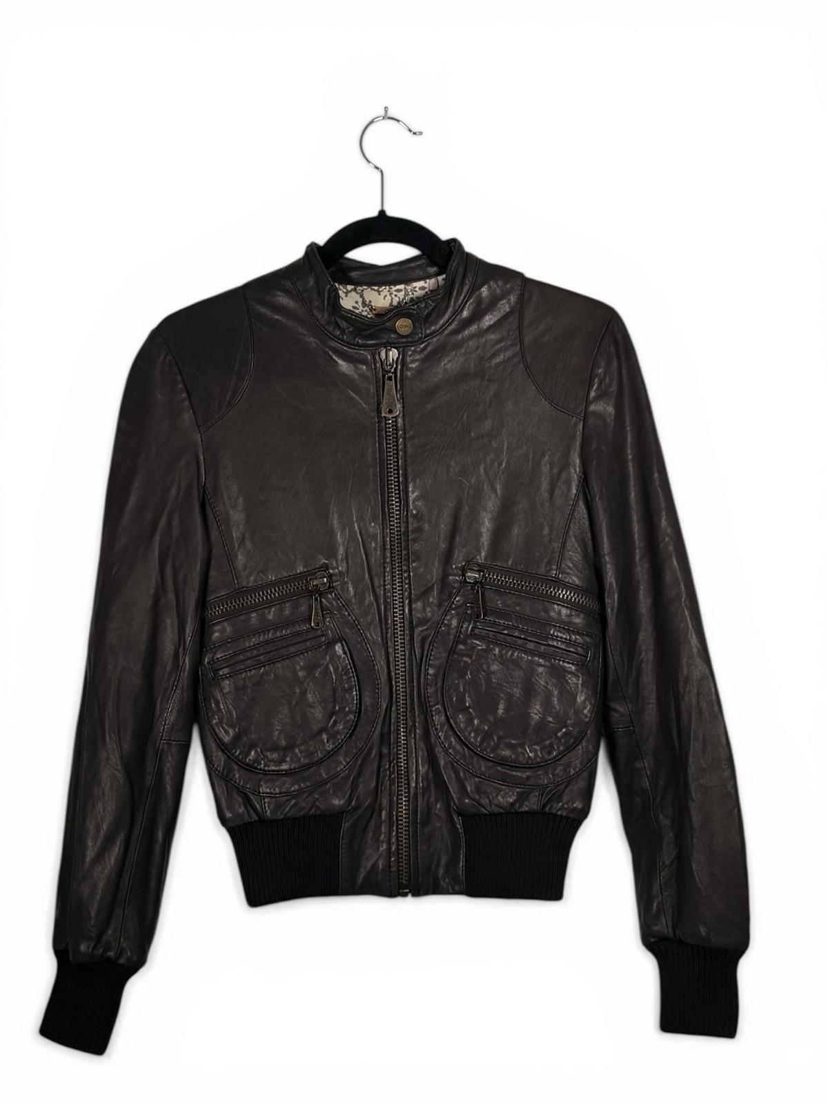 DOMA Aritzia Women’s Small Black Genuine Leather Bomber Jacket Exclusive Rare