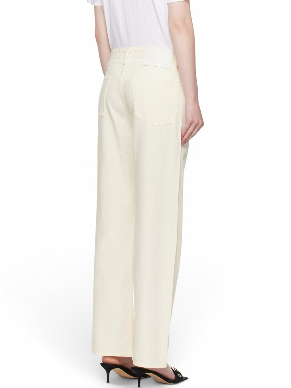 Rag & Bone Logan Wide Leg Jeans Ecru Off White Mid Rise Women's 28 Organic Denim - view 4