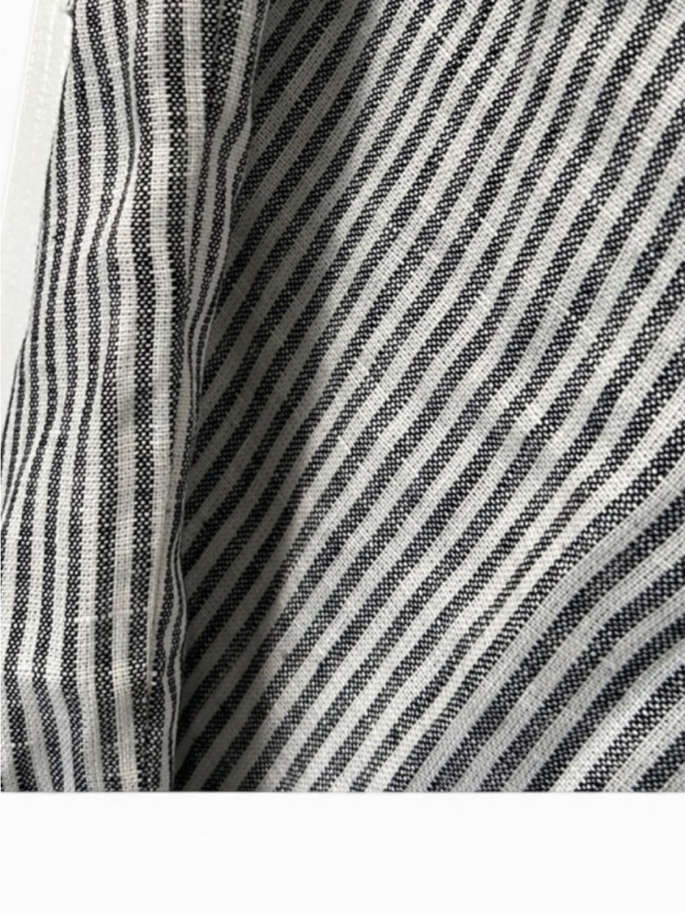 Reformation Remi Cropped Linen Pants Women's Size Small Black White Stripe - view 5