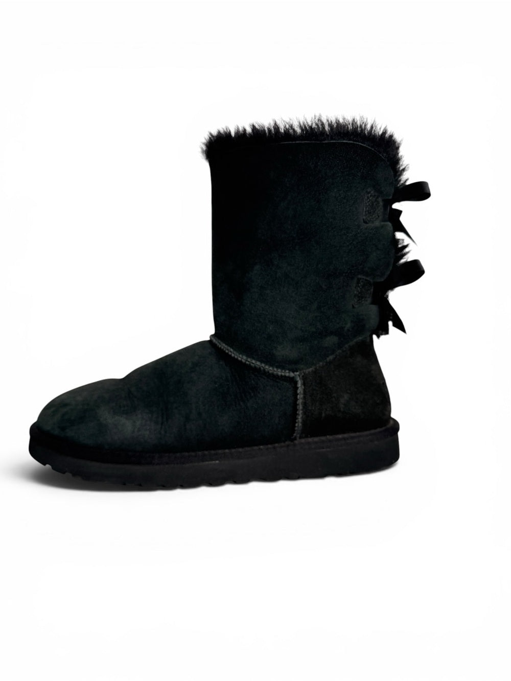 UGG Australia Bailey Bow II Black Sheepskin Boots Women's US 8 EU 39 Lace Up - view 3