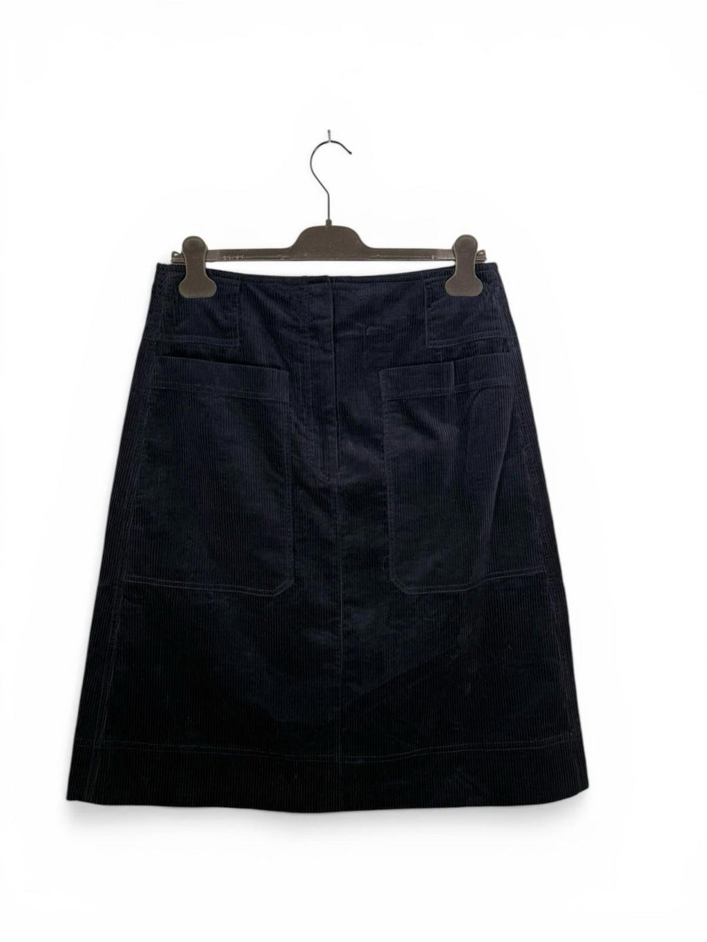 ME+EM Women’s Size US 8 Navy Blue Corduroy A-Line Mini Skirt Cotton Lined UK 12 - view 2