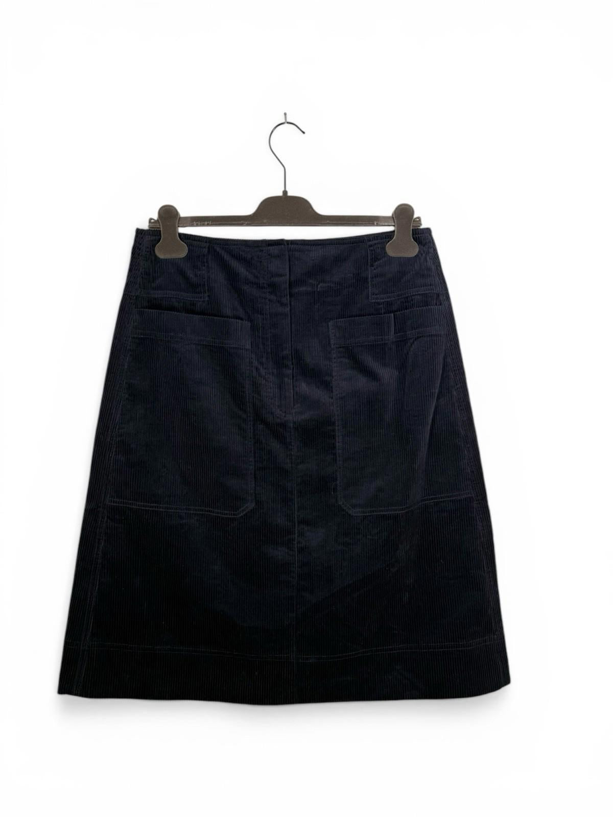 ME+EM Women’s Size US 8 Navy Blue Corduroy A-Line Mini Skirt Cotton Lined UK 12 - view 2
