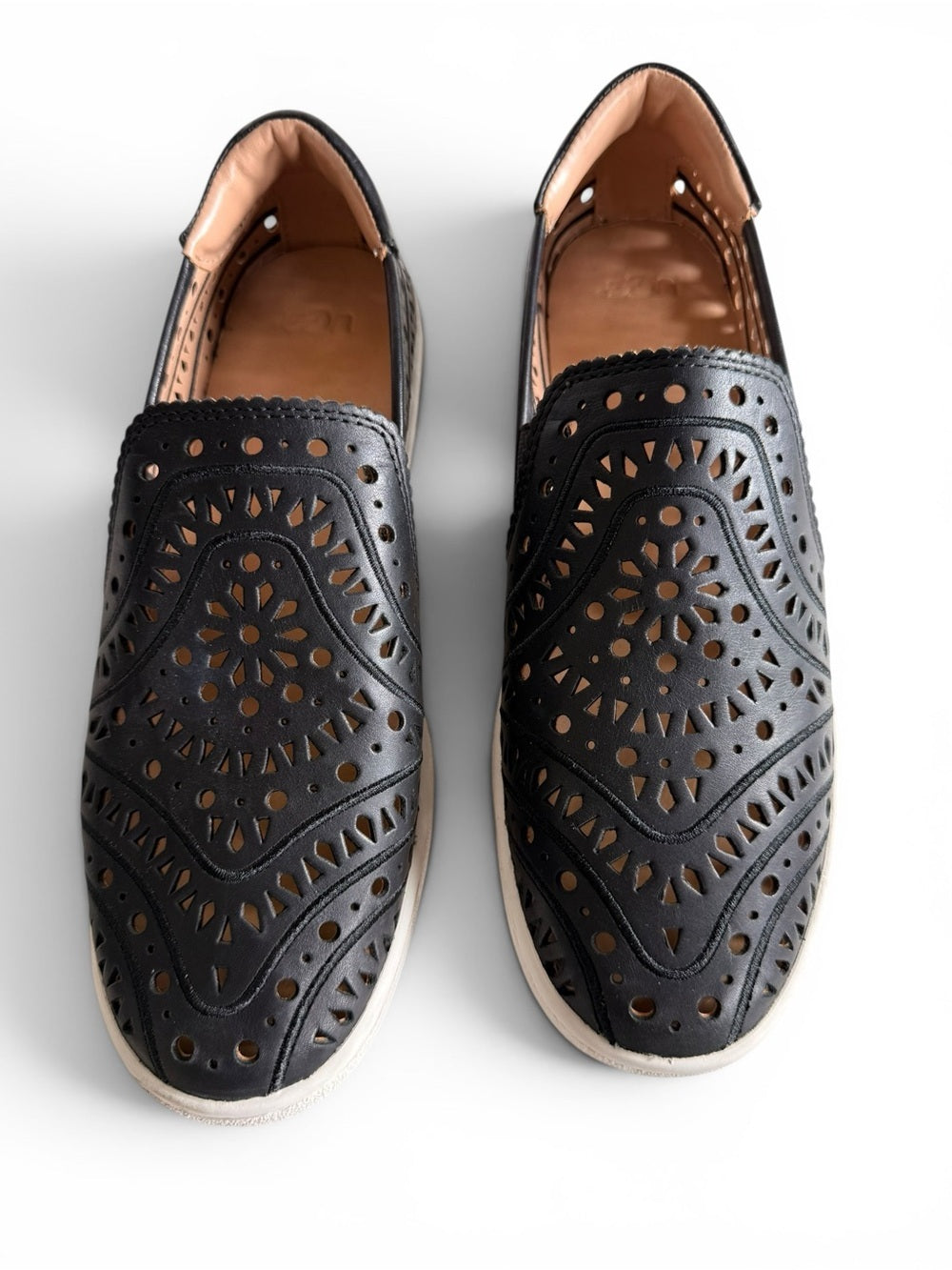 UGG Sammy Black Perforated Leather Slip On Sneakers Women's 9 - view 2