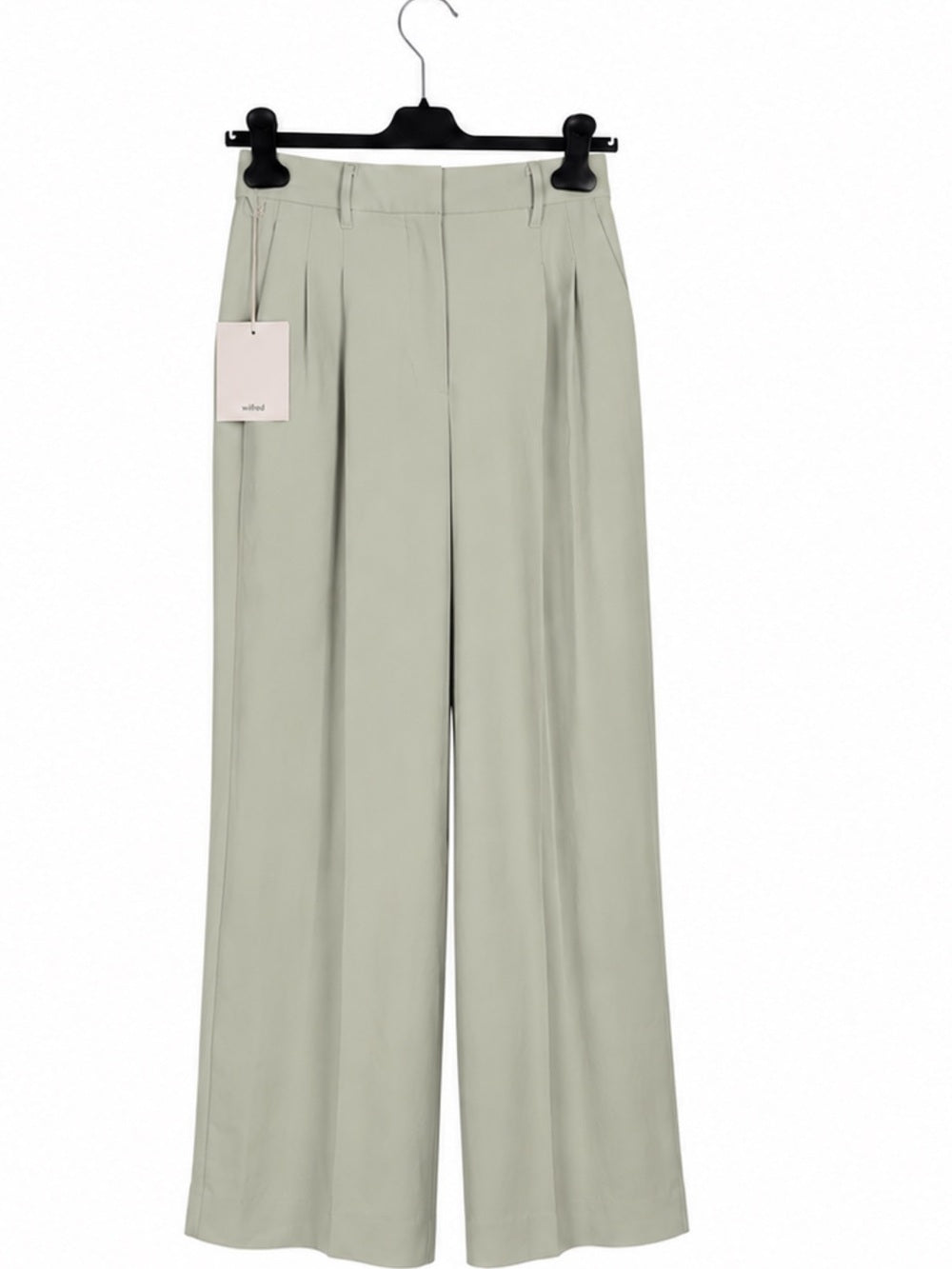 Aritzia Wilfred Effortless Pants Silver Sage Green Size 4 NWT Wide Leg Trousers - view 7
