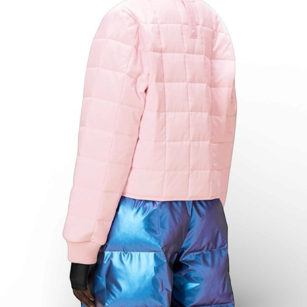 Rains Women’s Medium Liner Bomber Jacket Candy Pink Quilted Lightweight Coat - view 2