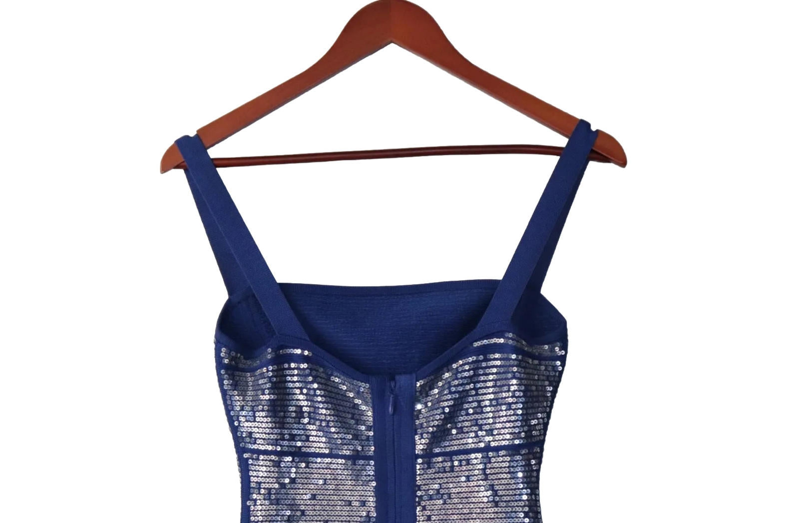 Herve Leger Women Small Ultramarine Blue Katherine Dress Sequin Y2K Bodycon Mini - view 6