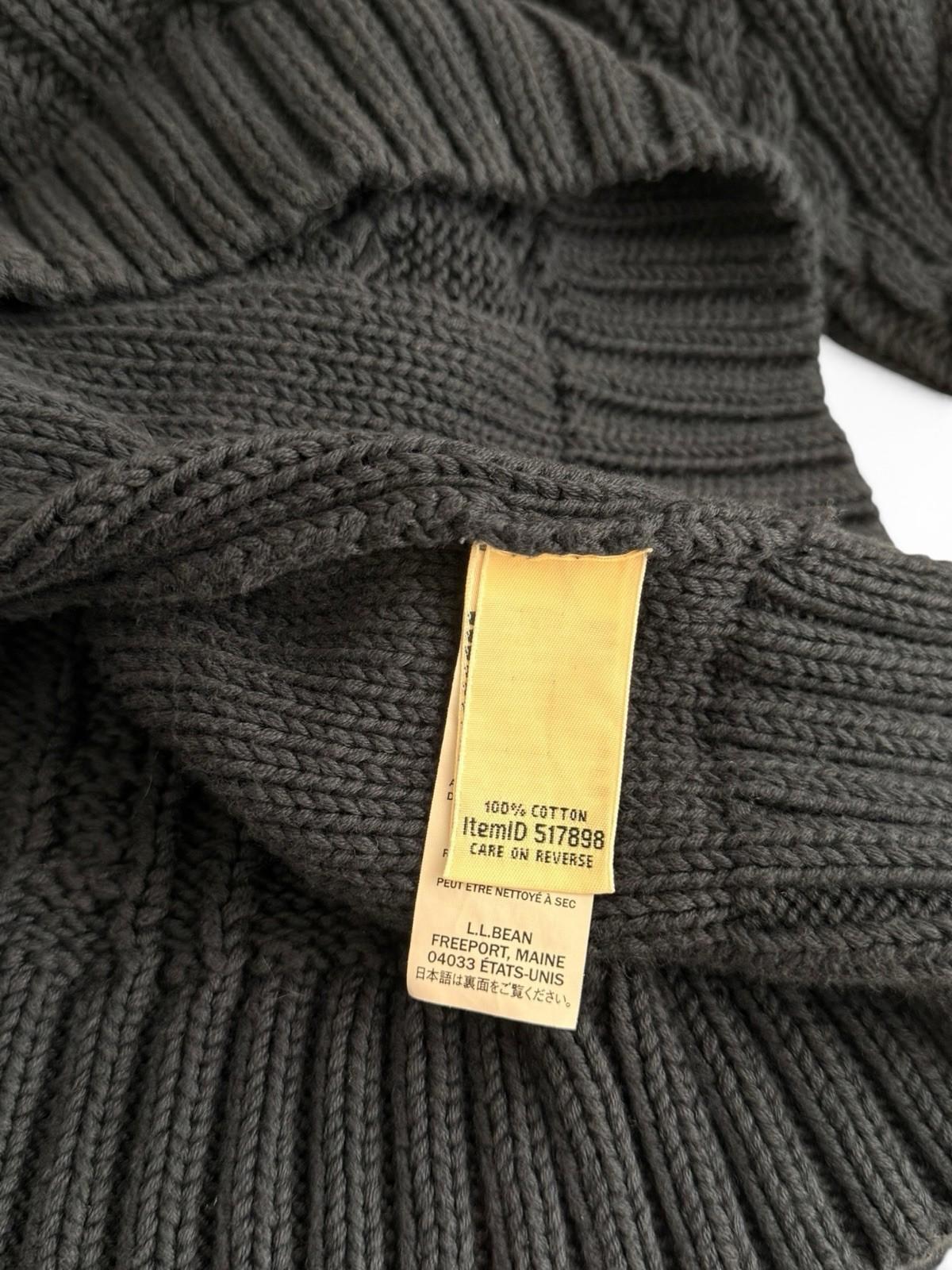 LL Bean Women Medium Cable Knit Crewneck Sweater 100% Cotton Slate Blue Pullover - view 4