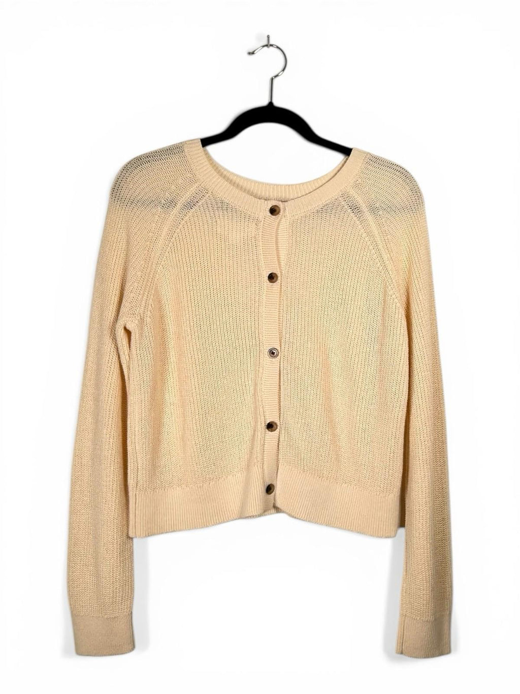 Velvet by Graham Spencer Women's Small Hydie Cream Cotton Button Back Sweater - view 8