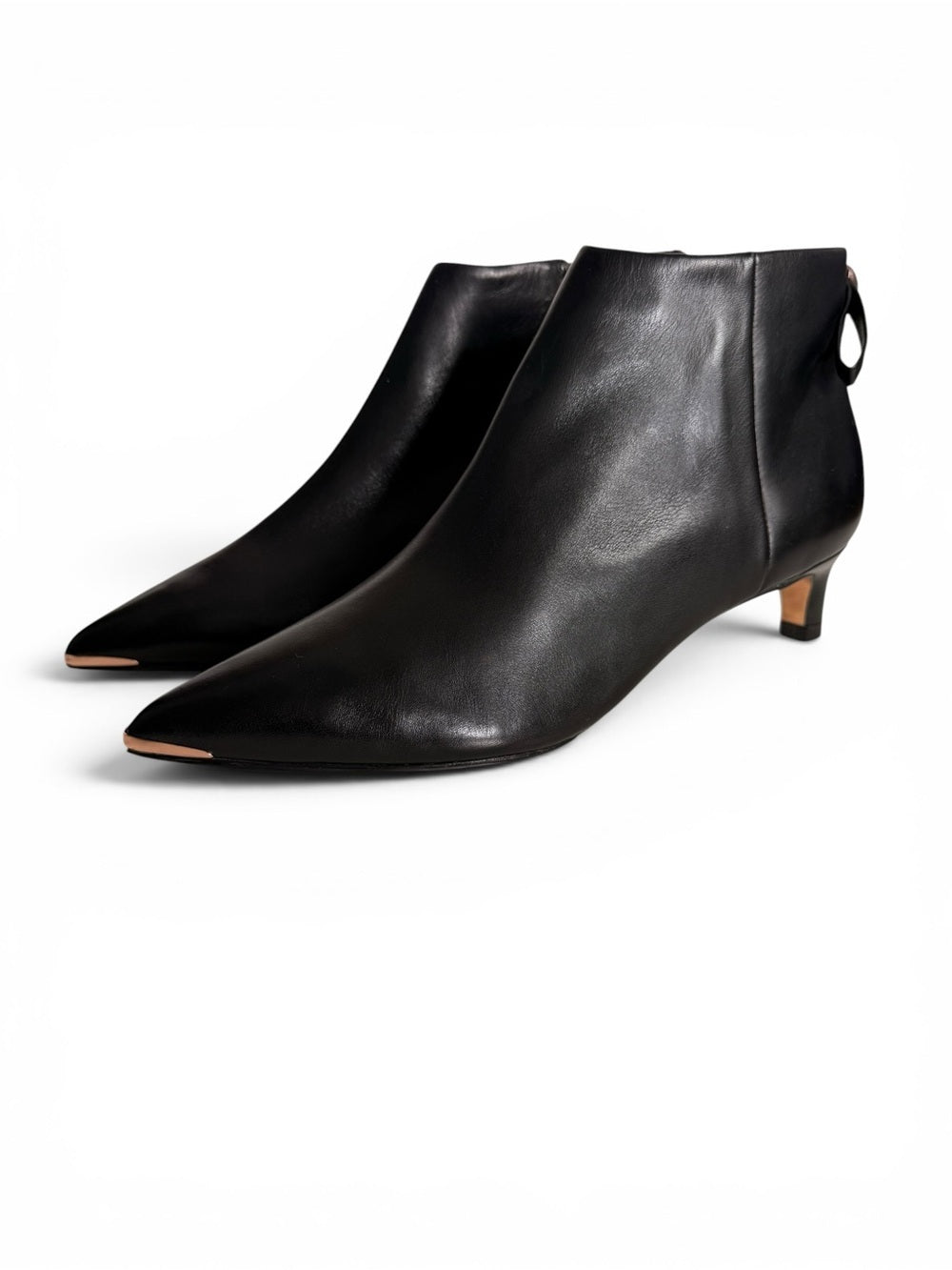 Ted Baker Amaedi Leather Kitten Heel Ankle Boots Black Women's 39 US 8.5