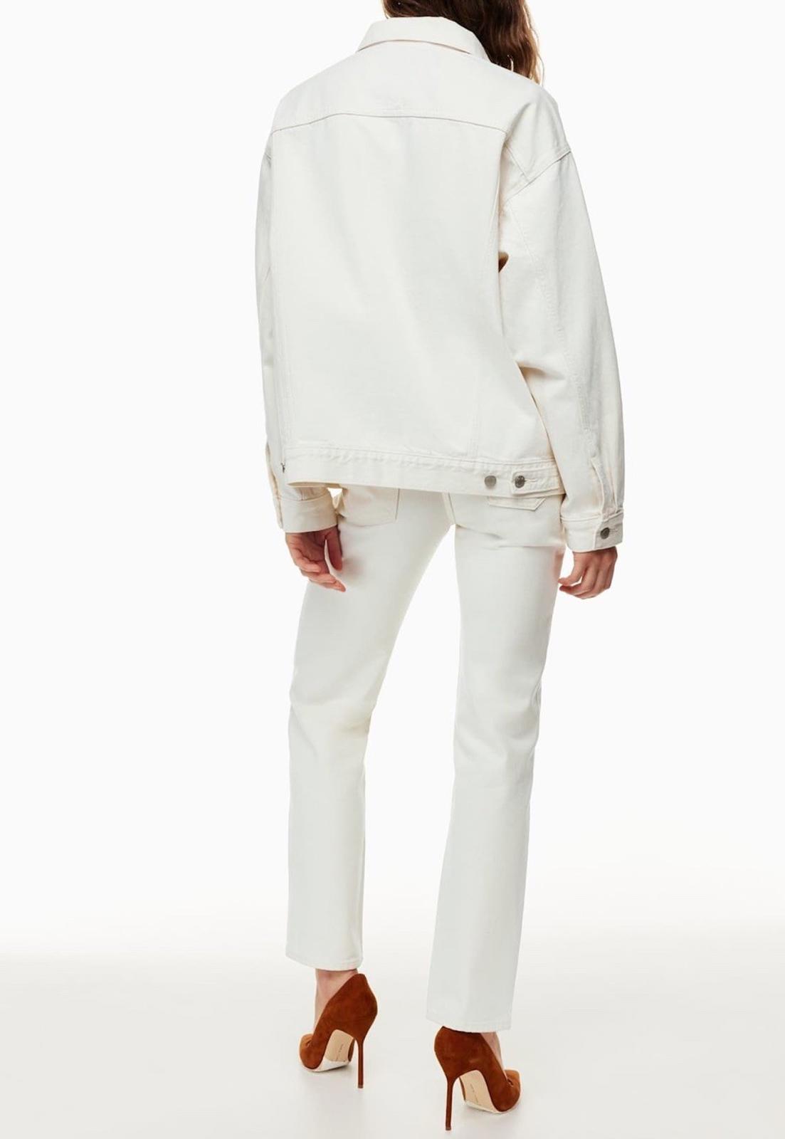Denim Forum Ali Jacket Women’s Size XXS Bone White Organic Cotton Aritzia Coat - view 4