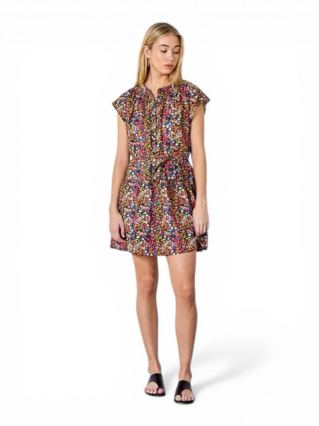 Apiece Apart Forta Dress Women’s Small Le Femme Floral Pink Organic Cotton Mini - view 2