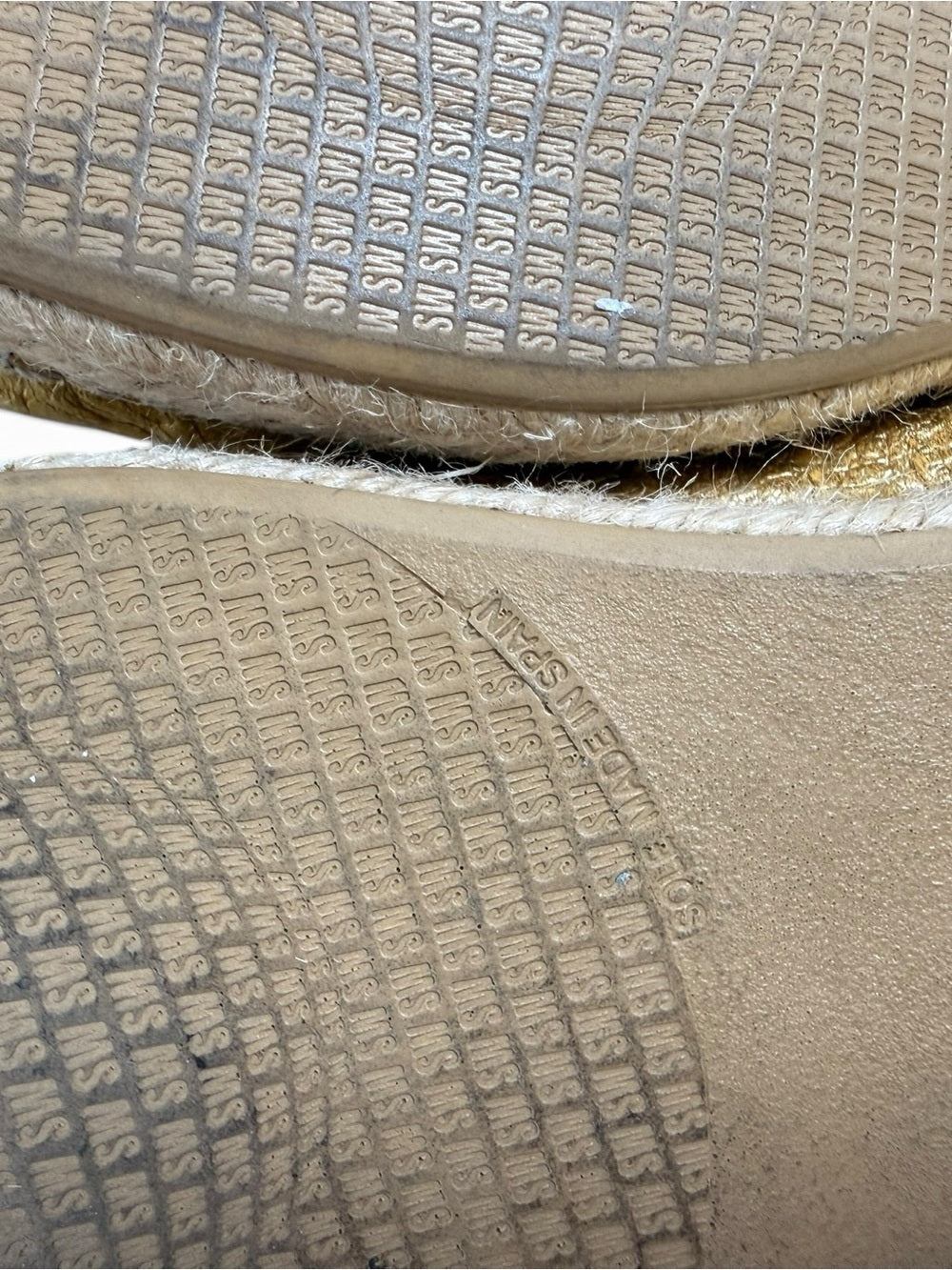 Stuart Weitzman Silver Leather Espadrille Flats Women's Size 8 Metallic Shoes - view 5