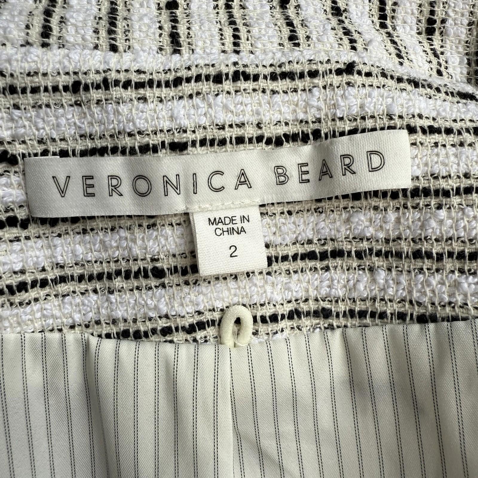 Veronica Beard Hossana Striped Dicky Blazer XS Black White Stripe Tweed Jacket - view 12