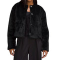 Lululemon Women Black Textured Fleece Reversible Faux Fur Jacket Size Small Coat