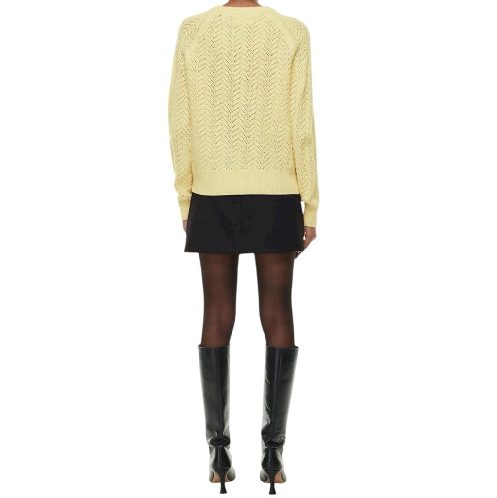 Wilfred Arbor Sweater XS Yellow Merino Wool Cable Knit Crewneck Women’s Aritzia - view 6