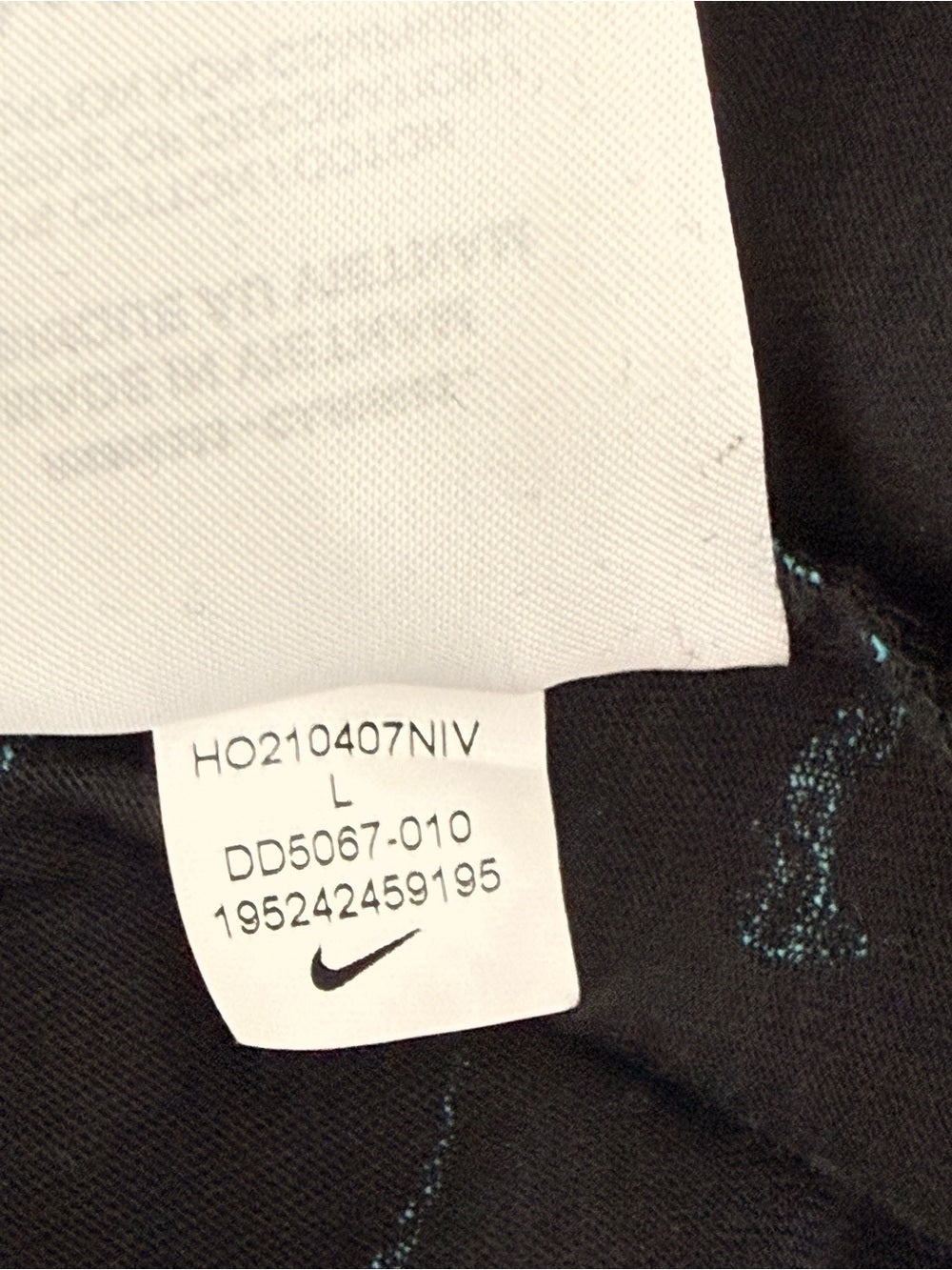 Nike Sportswear Allover Swoosh Print T-Shirt Black Blue Logo Women's Large Top - view 7
