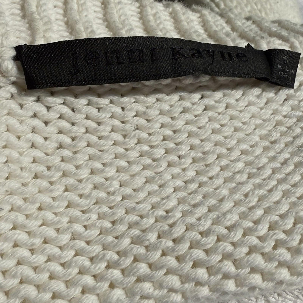 Jenni Kayne Women Chloe Crewneck Sweater Ivory Black Stripe Size XS Cotton Knit - view 9